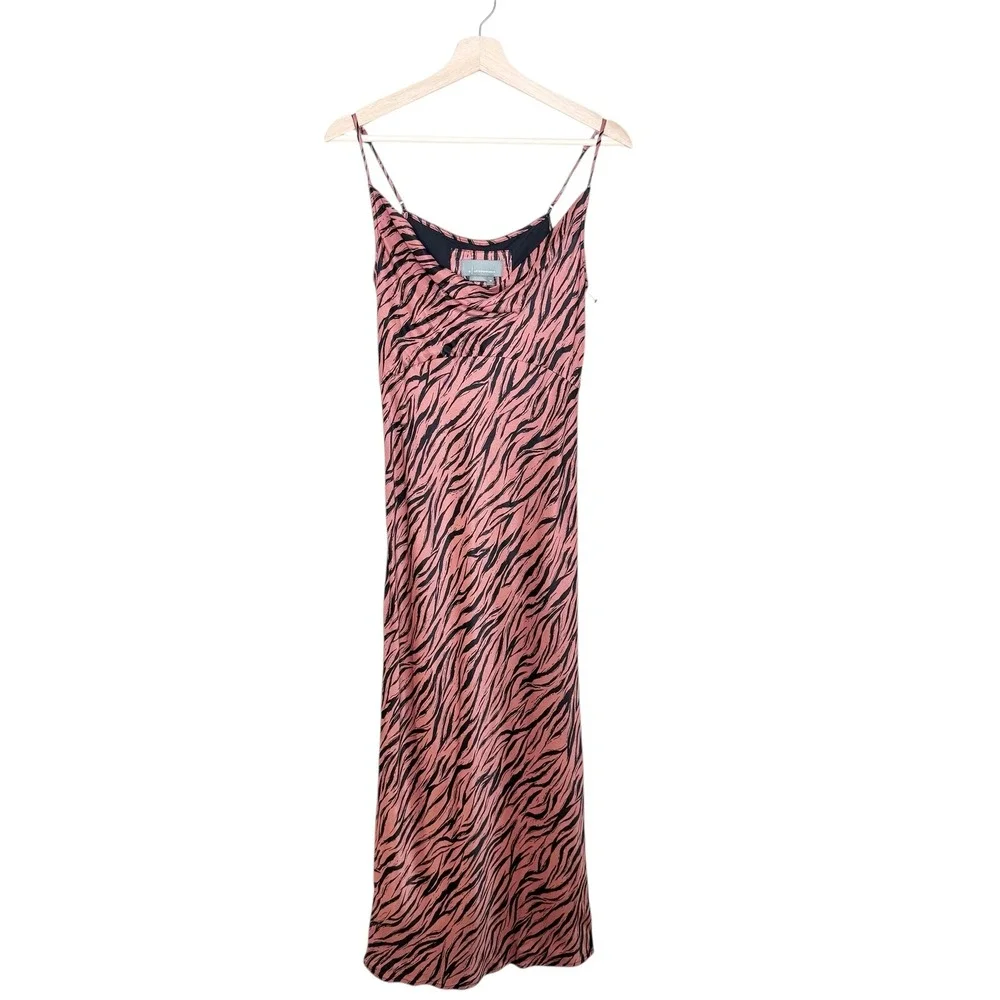 Anthropologie Elyse Printed‎ Bias Slip Midi Dress Size XS